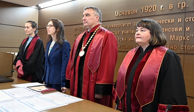 Връчиха дипломите на студенти, завършили Дуалната магистърска програма на УНСС и Университета по международни науки в Рим (UNINT)